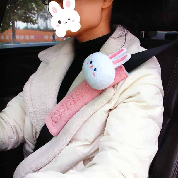 Cartoon Safety Belt Cover For Car | Cute Bear Rabbit&nbsp;