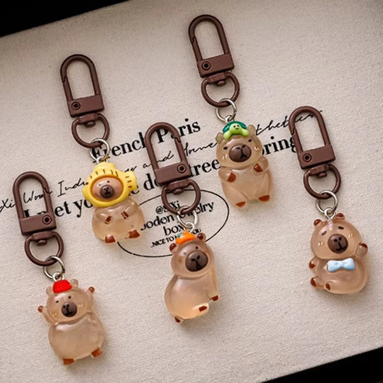 2pcs Mini Capybara Keychains For Car