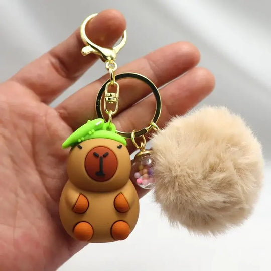 Capybara Car Keychain Accessory