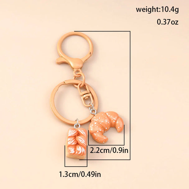 Car Croissant Bread Keyring for Women & Girls