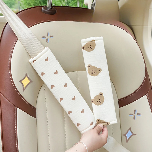Cartoon Bear Rabbit Seat Belt Cover