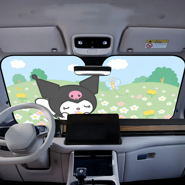 Kawaii Kuromi-S Car Sunshade Front Windows