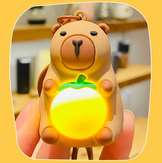 Cute Luminous Capybara Keychain For Car