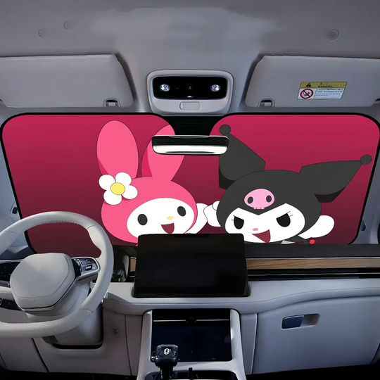 Kawaii Kuromi-S Car Sunshade Front Windows