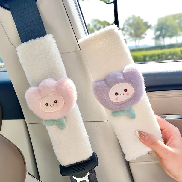 2 Cute Cartoon Car Seat Belts | Soft and Comfortable Car Belts