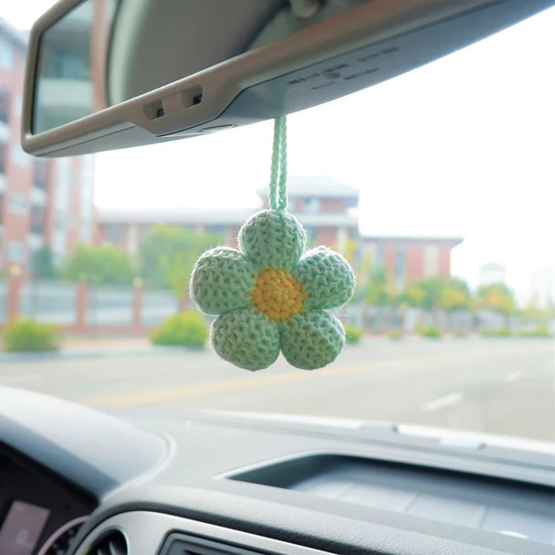 Crochet Flower Car Mirror Hanging Accessories