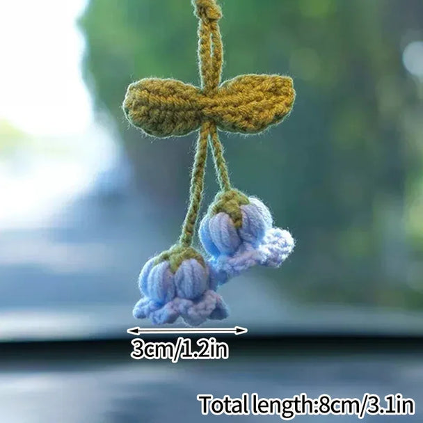 Crochet Flowers Hanging Car Accessories