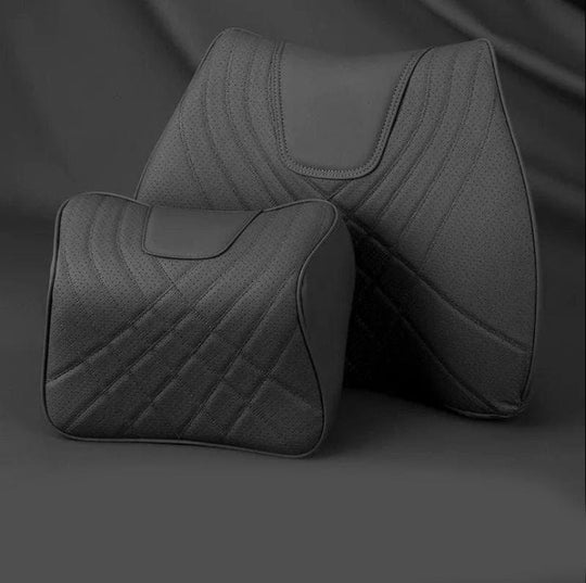 back and neck support for car seat  black set