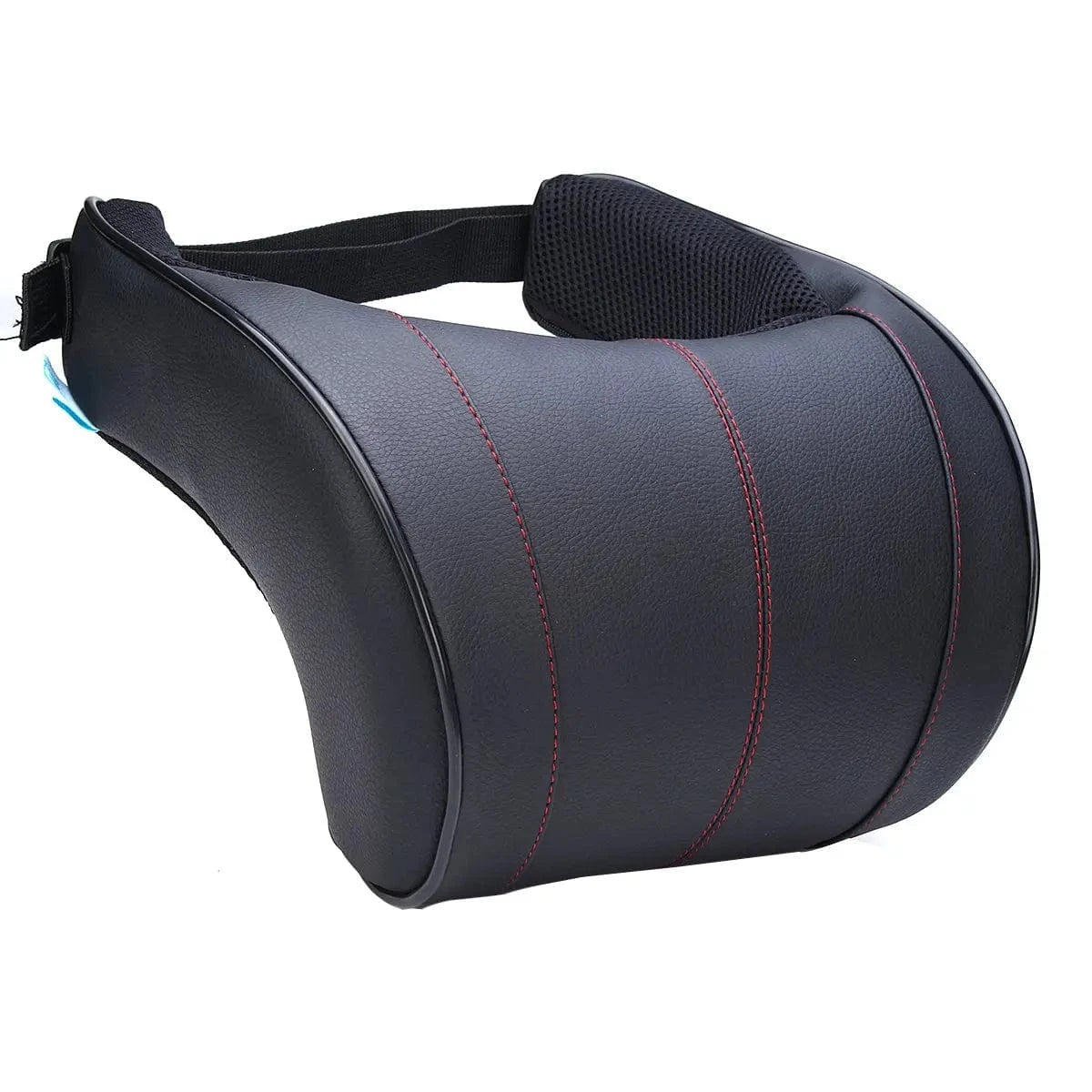 black leather car neck pillow  Black with Red