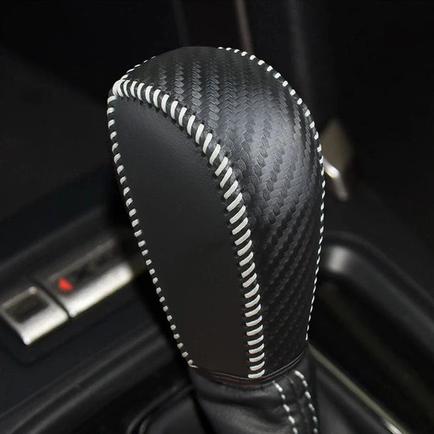 black leather gear shift knob cover F