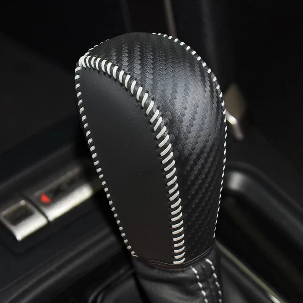 black leather gear shift knob cover F