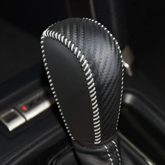 black leather gear shift knob cover F