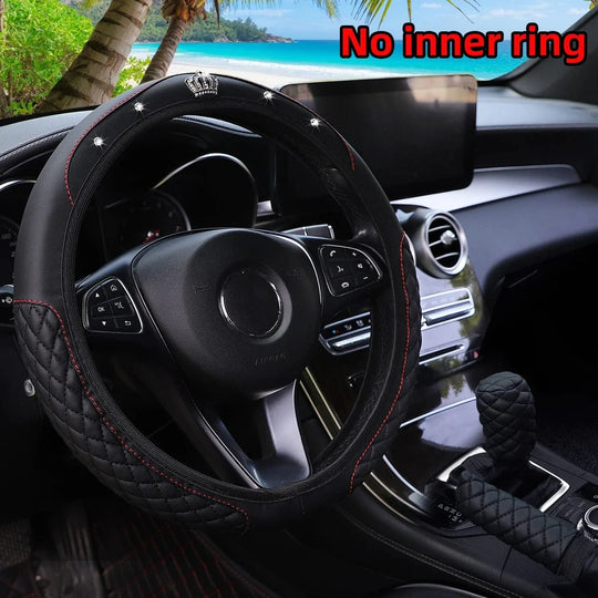 Black steering wheel cover Black