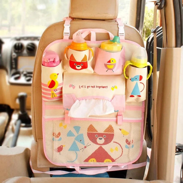 Car back seat organizer pink fox