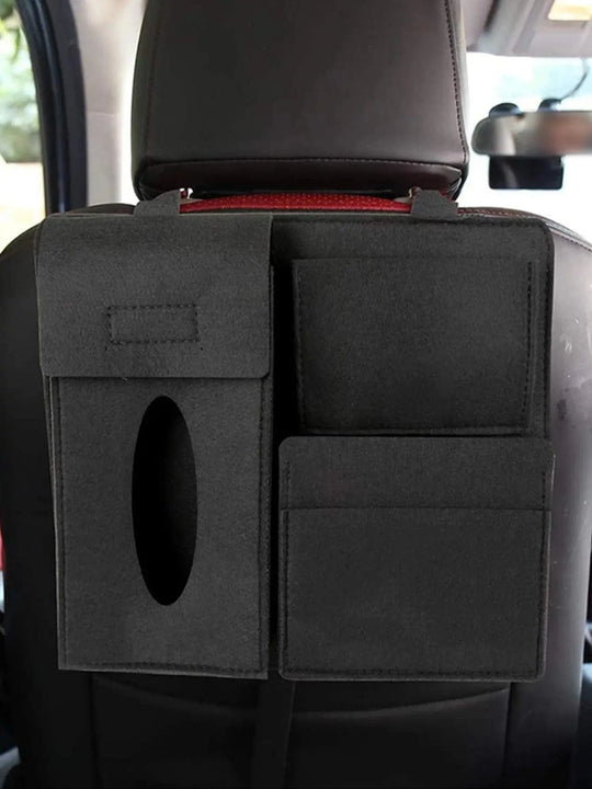 Car back seat storage organizer   black