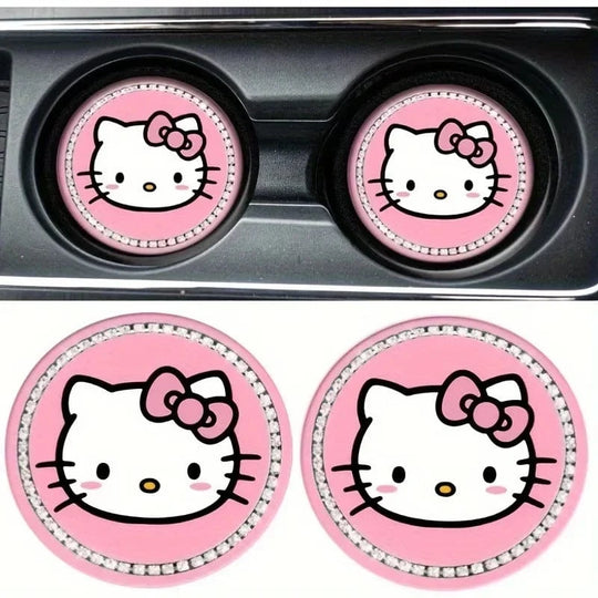 car coasters  Hello Kitty Pink