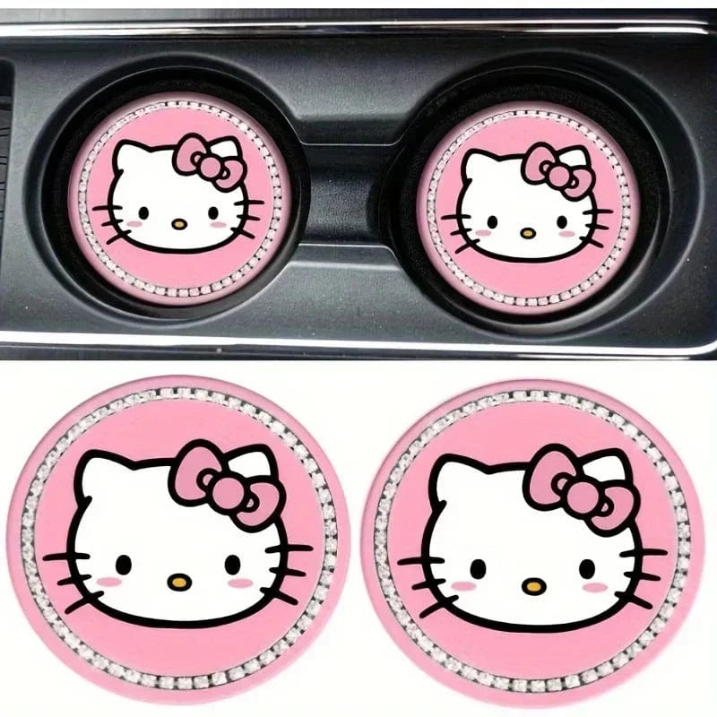 car coasters  Hello Kitty Pink