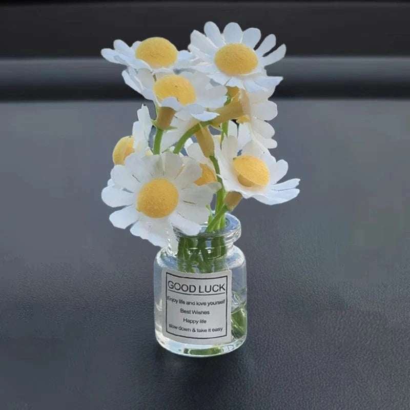 car dashboard accessory White Daisy