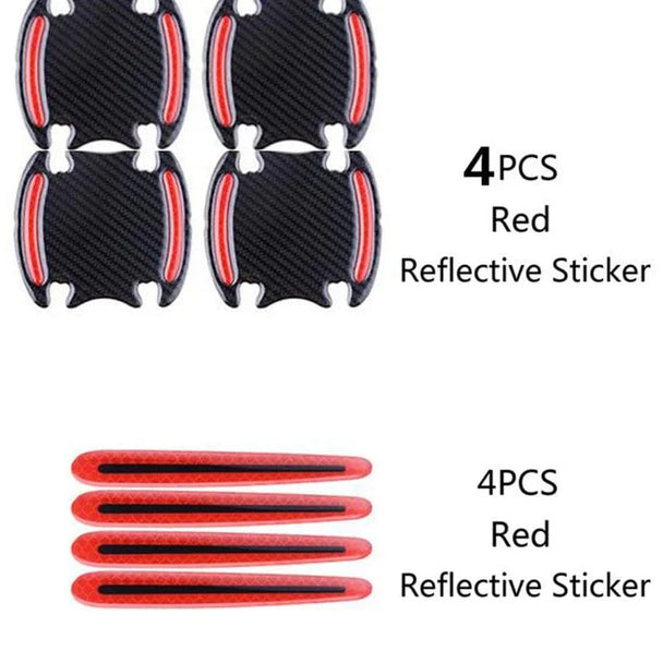 Car door handle paint protection film 8PC Red