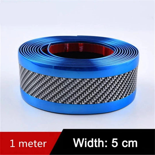 Car door sill protector carbon fiber  BLUE -5cm