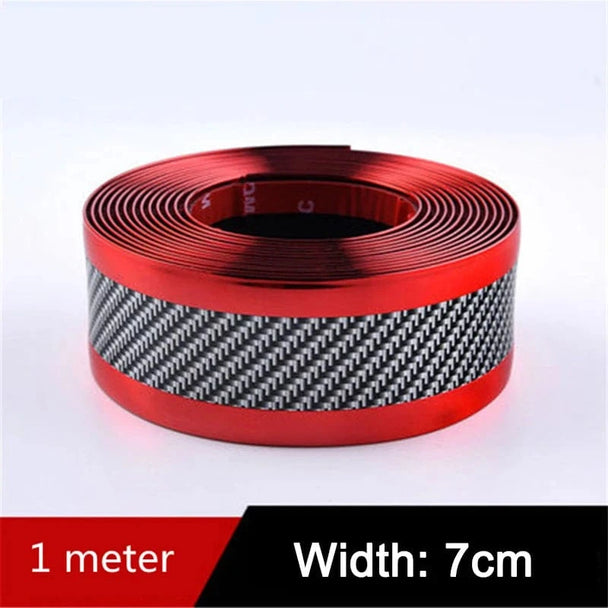 Car door sill protector film  RED -7cm