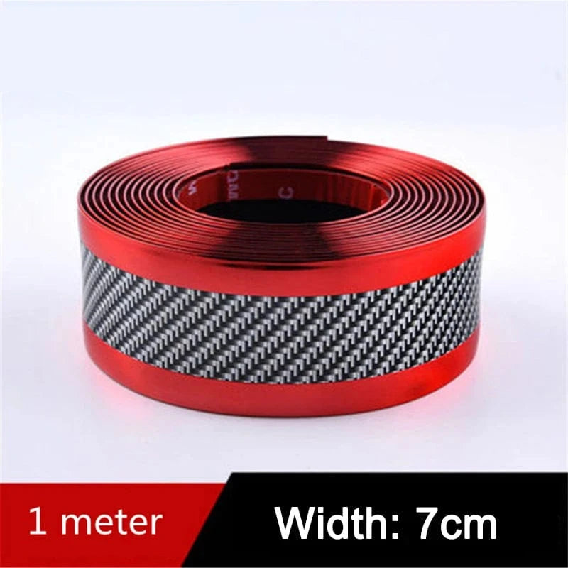 Car door sill protector film  RED -7cm