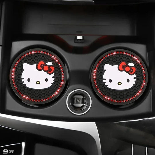 car drink coasters  Hello Kitty Red