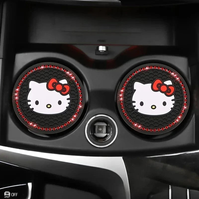 car drink coasters  Hello Kitty Red