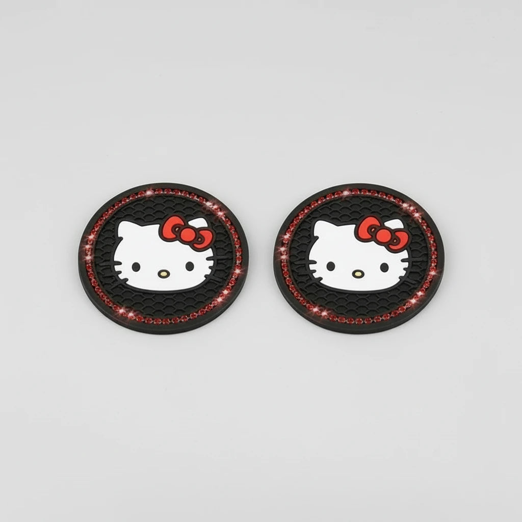 car drink coasters​  Hello Kitty Red