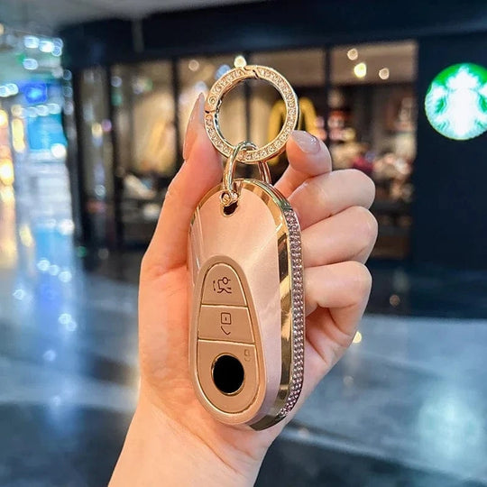 car key fob case D-Pink-buckle