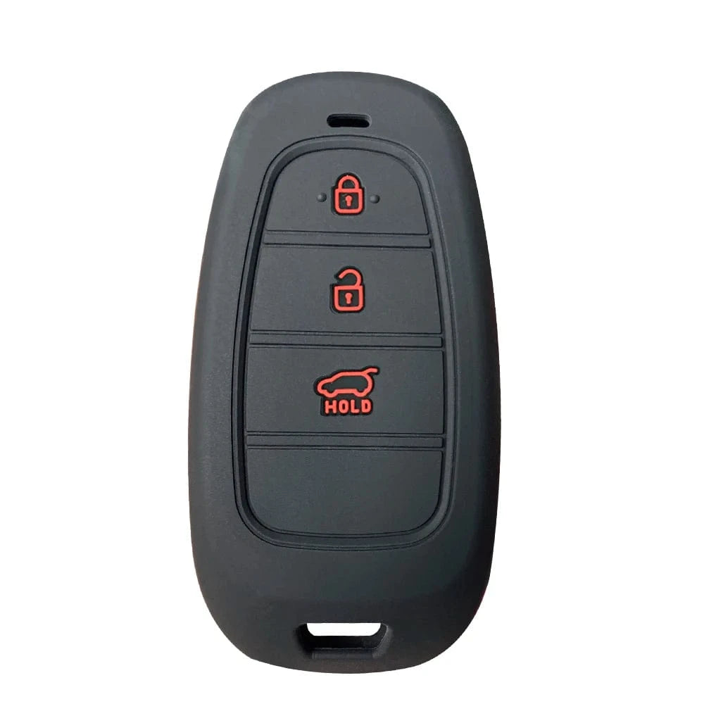 car key silicone cover black(red BTN)