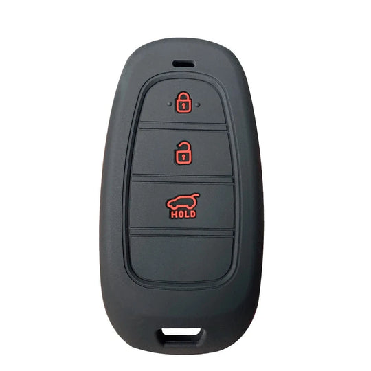 car key silicone cover black(red BTN)