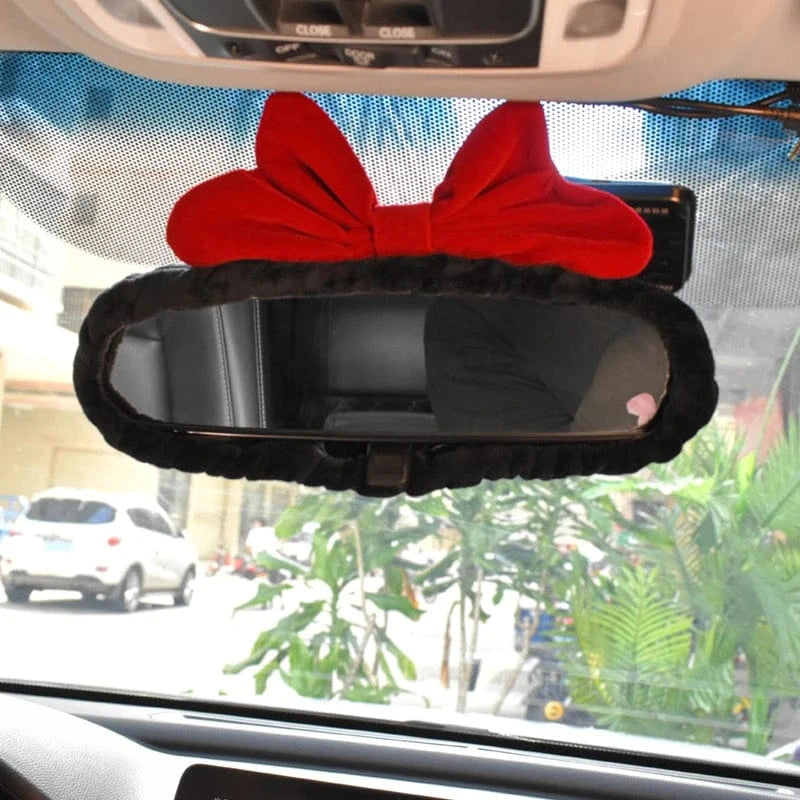 car mirror accessories hanging  big red bow