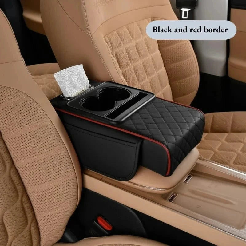 Car office center console armrest organizer Black and Red