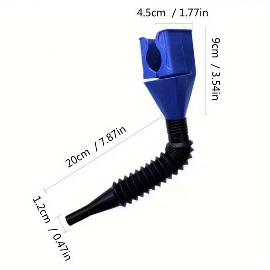 car refueling long funnel oil  Blue