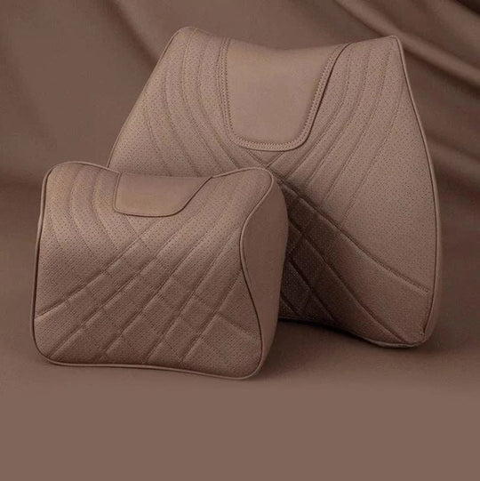 car seat back and neck support  brown set