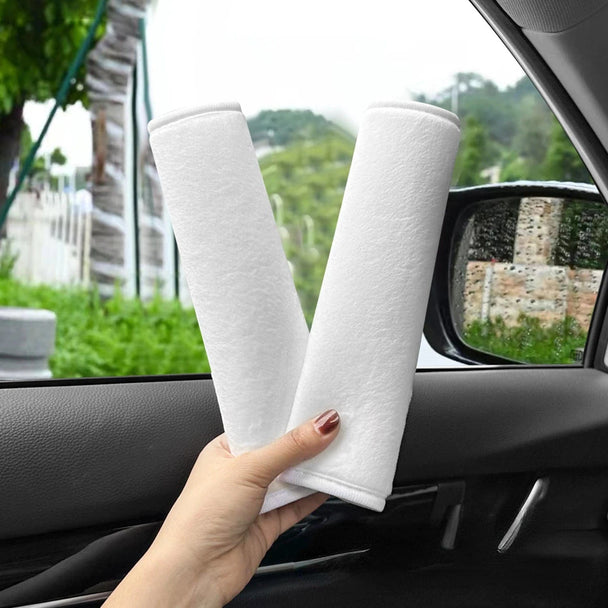car seat belt comfort pad​ 2PCS-Velvet White