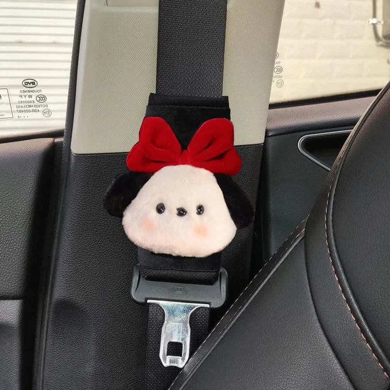 car seat belt cover for kids short red bow