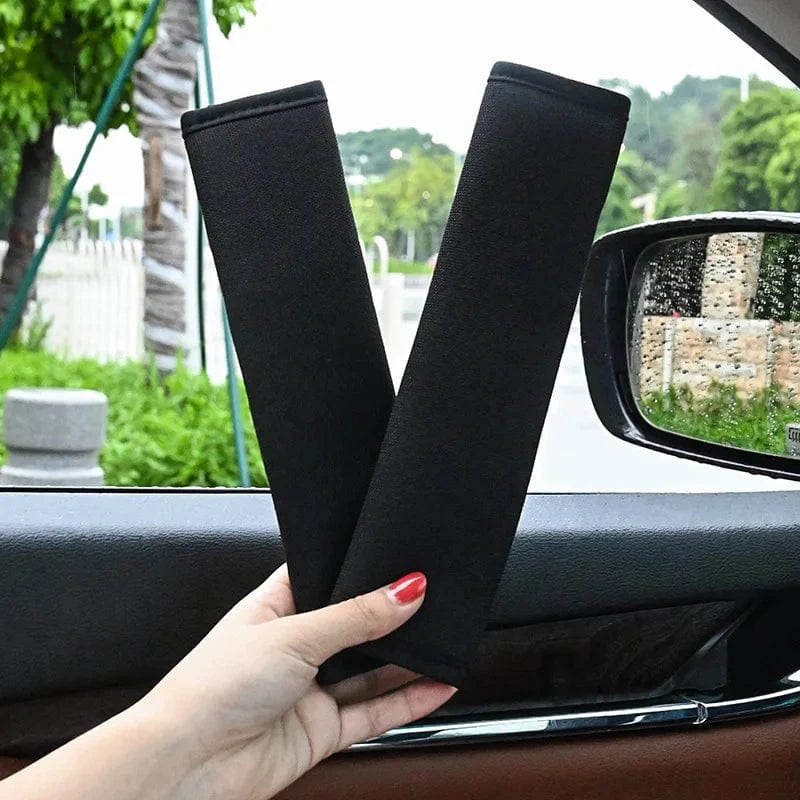 car seat belt pad  2PCS-Ice silk Black