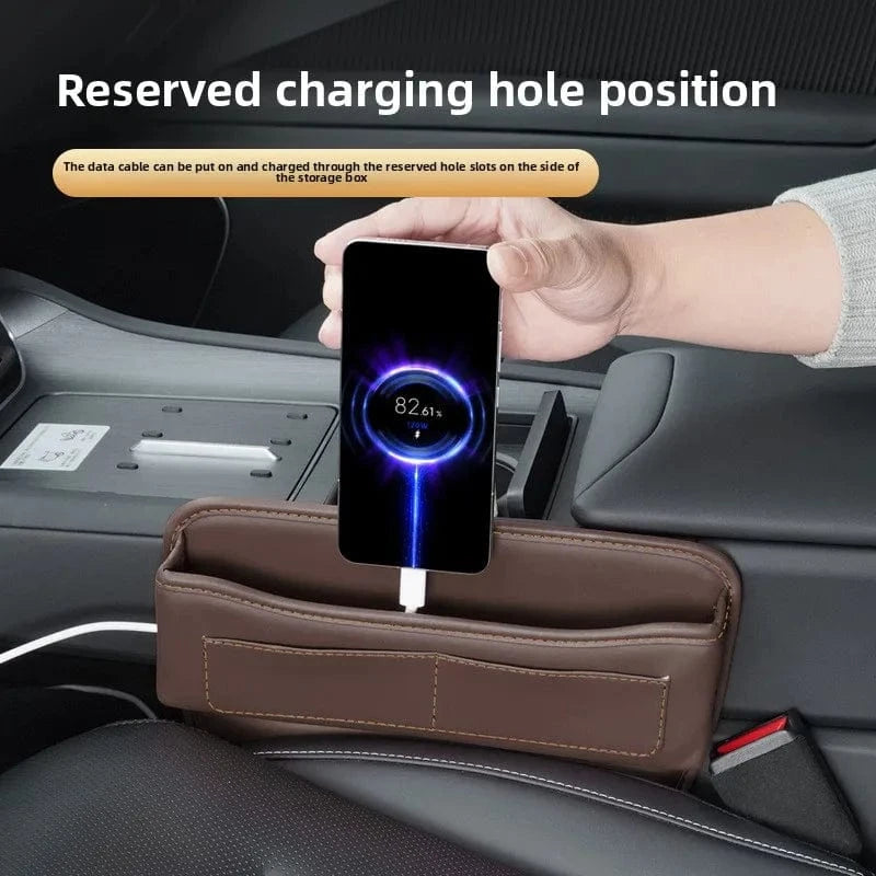 car seat catcher gap filler organizer  Mocha brown-leather