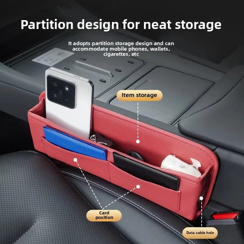 car seat catcher gap filler Volcanic Red-leather