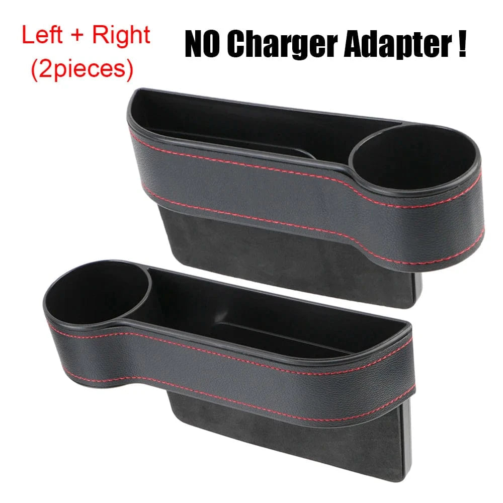 Car seat crevice storage box 2 pack   2pcs B Black