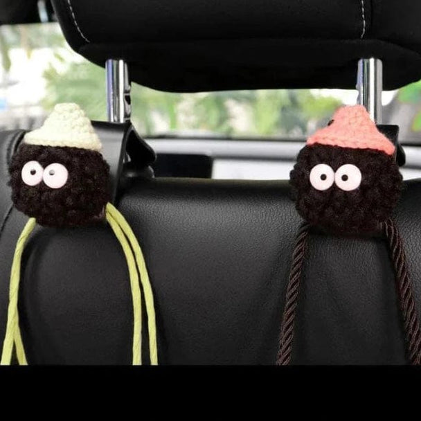 Car seat hooks 2pc green pink