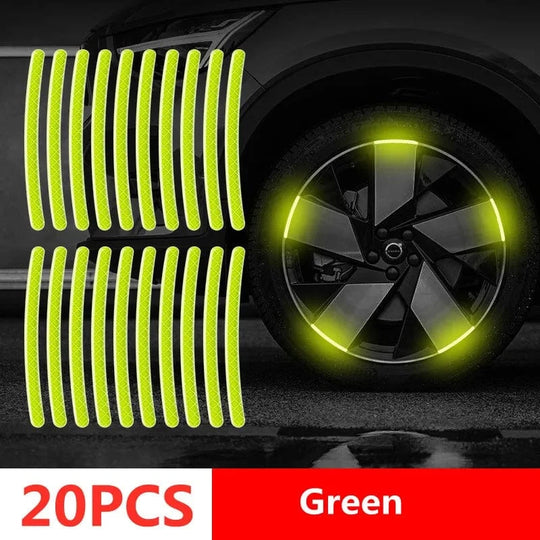 Car Sticker Reflective  20pcs green tyre