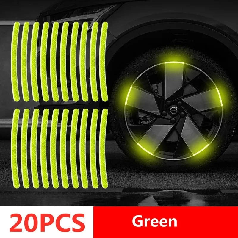 Car Sticker Reflective  20pcs green tyre
