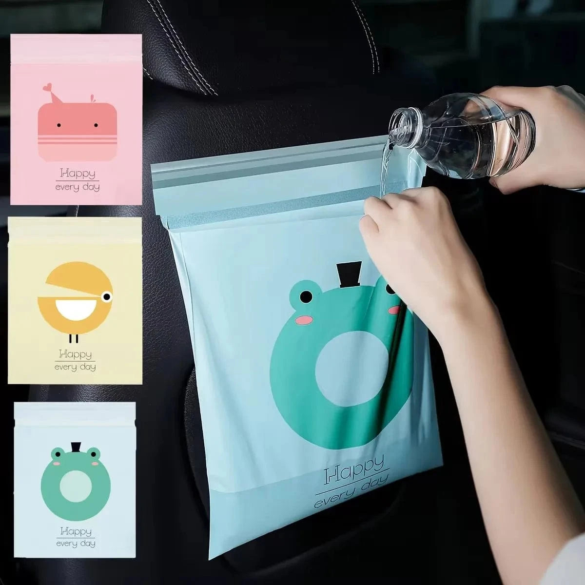 Car trash can garbage bags Green