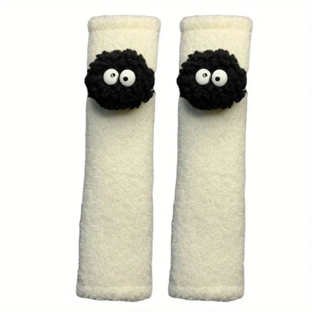 Cartoon car safety seat belt shoulder pad strap cover  2pcs white