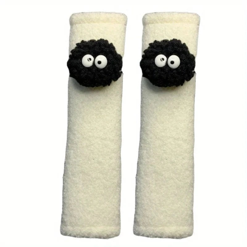 Cartoon car safety seat belt shoulder pad strap cover  2pcs white