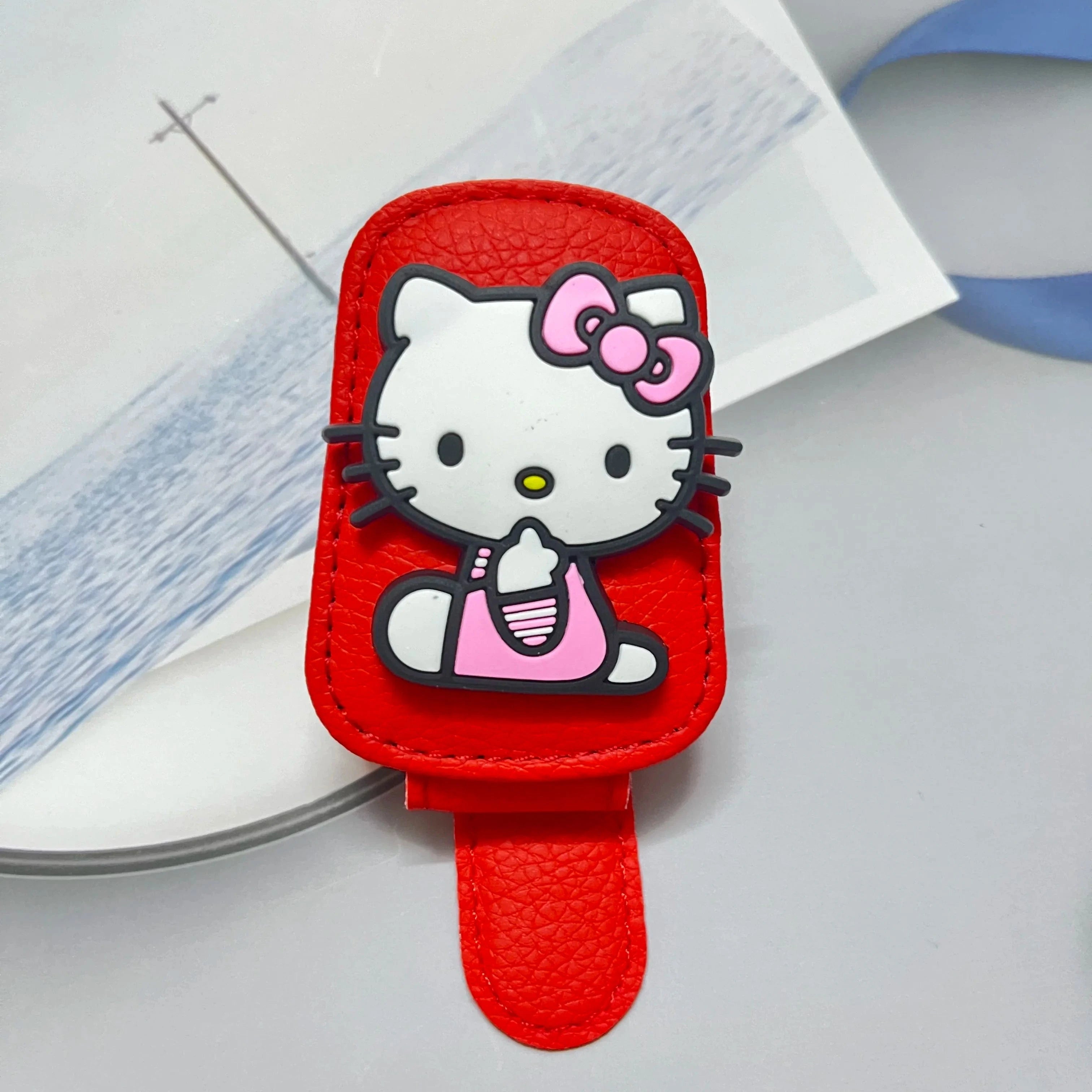 Clip on car visor  red pink