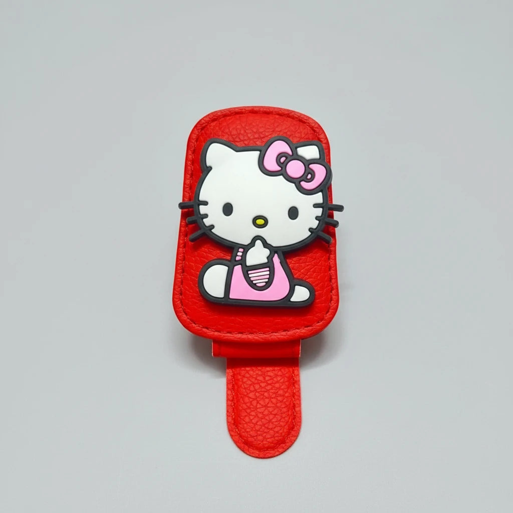 Clip on car visor  red pink